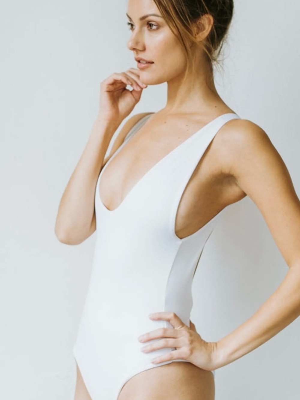 Ribbed cream the Minimalist by Londre small long torso
